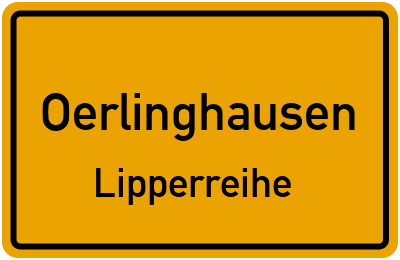 Ortsschild Oerlinghausen Lipperreihe