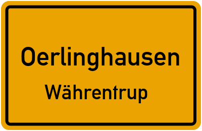 Ortsschild Oerlinghausen Währentrup