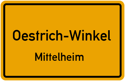 Ortsschild Oestrich-Winkel Mittelheim