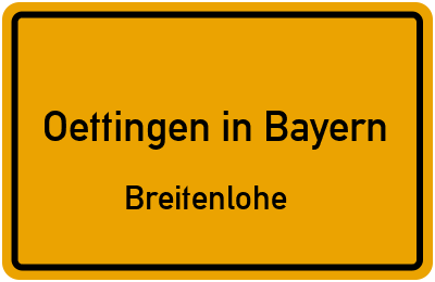 Straßenverzeichnis Oettingen in Bayern Breitenlohe