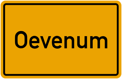 Ortsschild von Gemeinde Oevenum in Schleswig-Holstein
