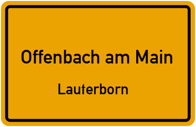 Ortsschild Offenbach am Main Lauterborn