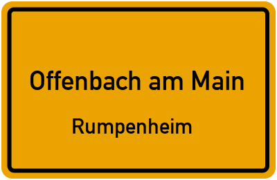 Ortsschild Offenbach am Main Rumpenheim