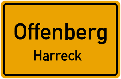 Ortsschild Offenberg Harreck