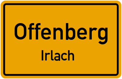 Ortsschild Offenberg Irlach