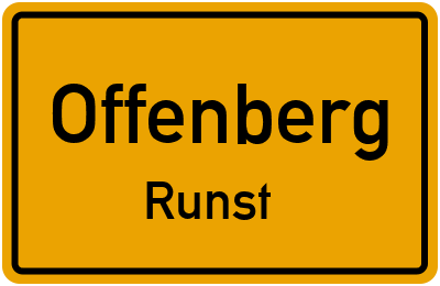 Ortsschild Offenberg Runst