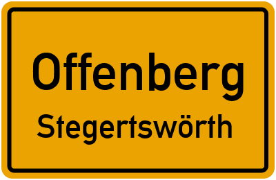 Ortsschild Offenberg Stegertswörth