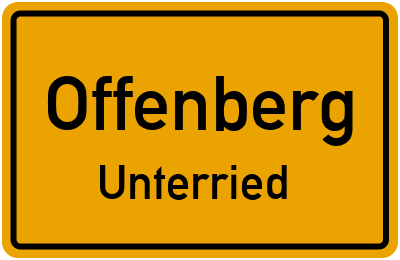 Ortsschild Offenberg Unterried