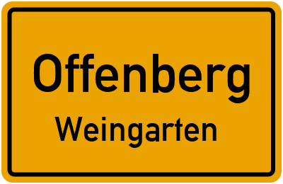 Ortsschild Offenberg Weingarten