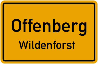 Ortsschild Offenberg Wildenforst