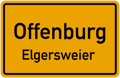 Ortsschild Offenburg Elgersweier