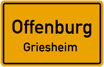 Ortsschild Offenburg Griesheim