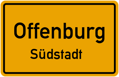 Ortsschild Offenburg Südstadt