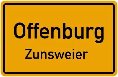 Ortsschild Offenburg Zunsweier