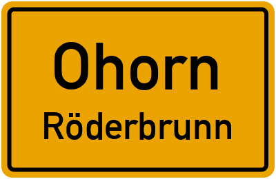 Straßenverzeichnis Ohorn Röderbrunn