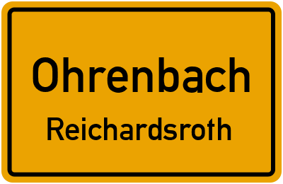 Ortsschild Ohrenbach Reichardsroth