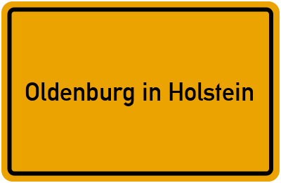 Ortsschild von Stadt Oldenburg in Holstein in Schleswig-Holstein