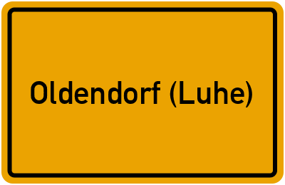Ortsschild von Gemeinde Oldendorf (Luhe) in Niedersachsen