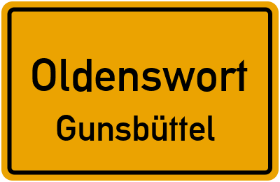 Straßenverzeichnis Oldenswort Gunsbüttel