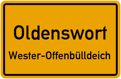 Straßenverzeichnis Oldenswort Wester-Offenbülldeich
