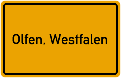 Ortsschild von Stadt Olfen, Westfalen in Nordrhein-Westfalen