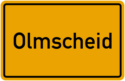 Ortsschild von Gemeinde Olmscheid in Rheinland-Pfalz