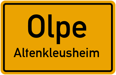 Ortsschild Olpe Altenkleusheim