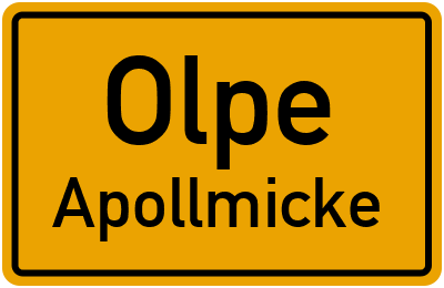 Straßenverzeichnis Olpe Apollmicke