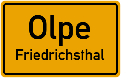 Ortsschild Olpe Friedrichsthal