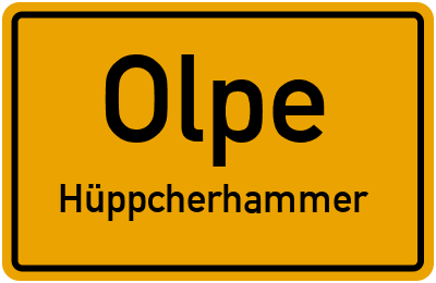 Ortsschild Olpe Hüppcherhammer