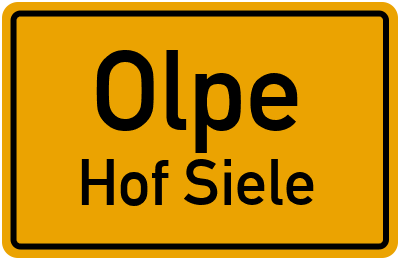 Straßenverzeichnis Olpe Hof Siele
