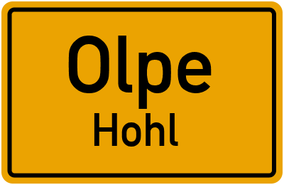 Ortsschild Olpe Hohl