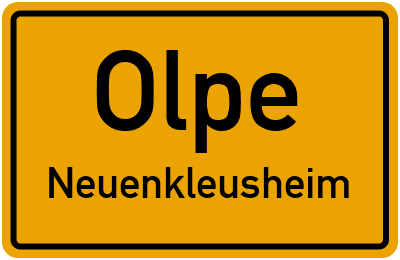 Ortsschild Olpe Neuenkleusheim