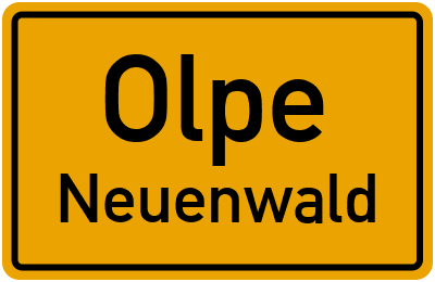 Ortsschild Olpe Neuenwald