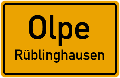 Ortsschild Olpe Rüblinghausen