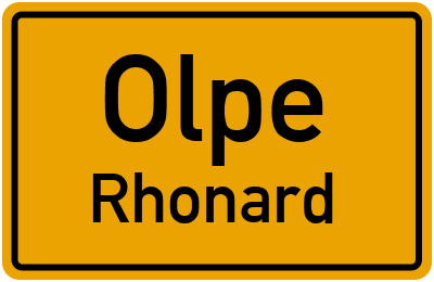Ortsschild Olpe Rhonard