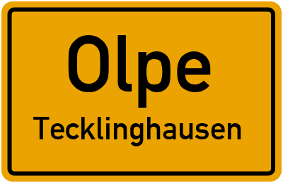 Ortsschild Olpe Tecklinghausen