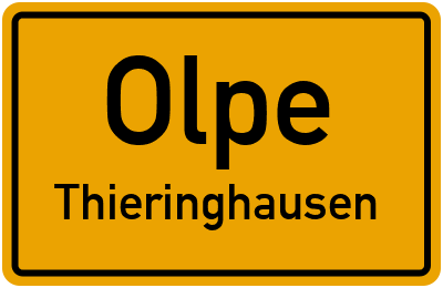 Ortsschild Olpe Thieringhausen