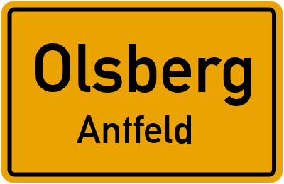 Ortsschild Olsberg Antfeld
