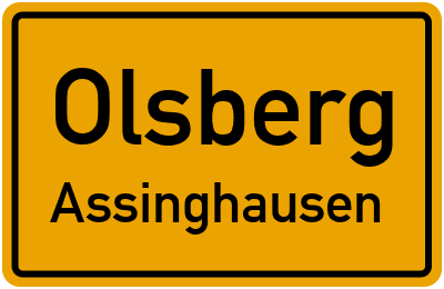 Ortsschild Olsberg Assinghausen