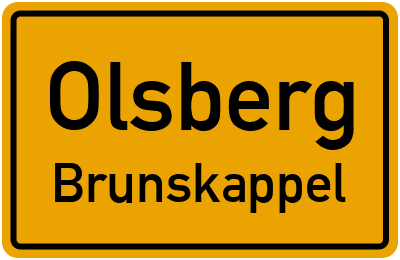 Ortsschild Olsberg Brunskappel