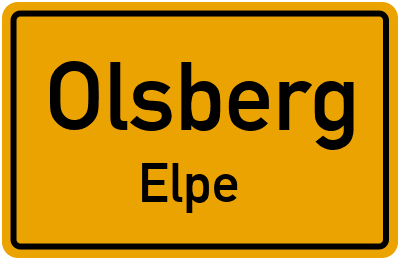 Ortsschild Olsberg Elpe