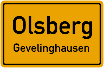 Straßenverzeichnis Olsberg Gevelinghausen