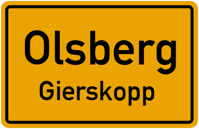 Straßenverzeichnis Olsberg Gierskopp