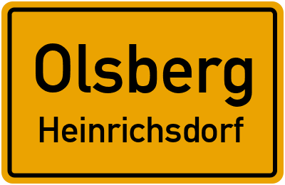 Ortsschild Olsberg Heinrichsdorf