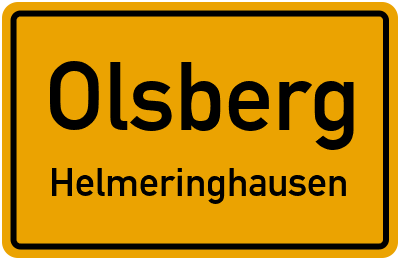 Ortsschild Olsberg Helmeringhausen