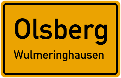 Ortsschild Olsberg Wulmeringhausen