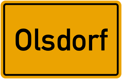 Ortsschild von Gemeinde Olsdorf in Rheinland-Pfalz