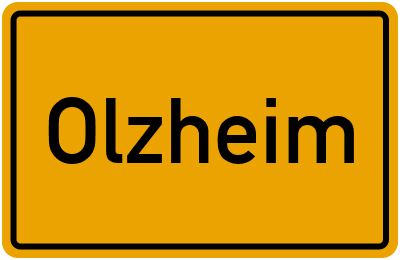 Ortsschild von Gemeinde Olzheim in Rheinland-Pfalz