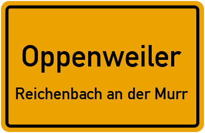 Straßenverzeichnis Oppenweiler Reichenbach an der Murr
